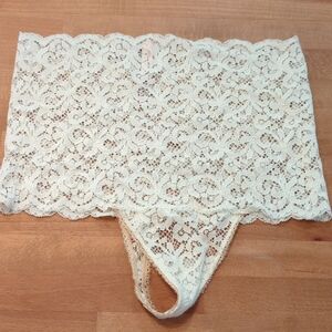 Victoria's Secret Cream Lace Thong